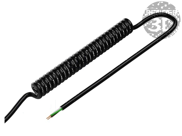 Leiding: spiraalvormig; 3x0,35mm2; niet-afgeschermd; PUR; zwart Leiding: spiraalvormig; 3x0,35mm2; niet-afgeschermd; PUR; zwart